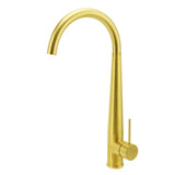 Shower Heads & Screens: Brushed Gold Round Kitchen Mixer Sink Tap 360 Swivel Basin Laundry Faucet Spout