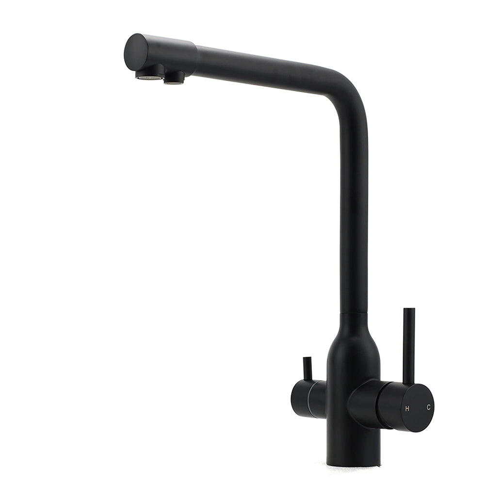 Shower Heads & Screens: Matt Black 3 Ways Kitchen Mixer Tap Pury Water Sink Faucet 360 Swivel Spout Outlet