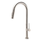 Shower Heads & Screens: WELS Brushed Nickel Round Pull Out 2 Modes Spout Kitchen Sink Tap Laundry Mixer