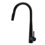 Shower Heads & Screens: Round Matt Black Pull Out Kitchen Sink Tap Laundry Basin Mixer 2 Way Spout Set