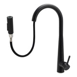 Shower Heads & Screens: Round Matt Black Pull Out Kitchen Sink Tap Laundry Basin Mixer 2 Way Spout Set