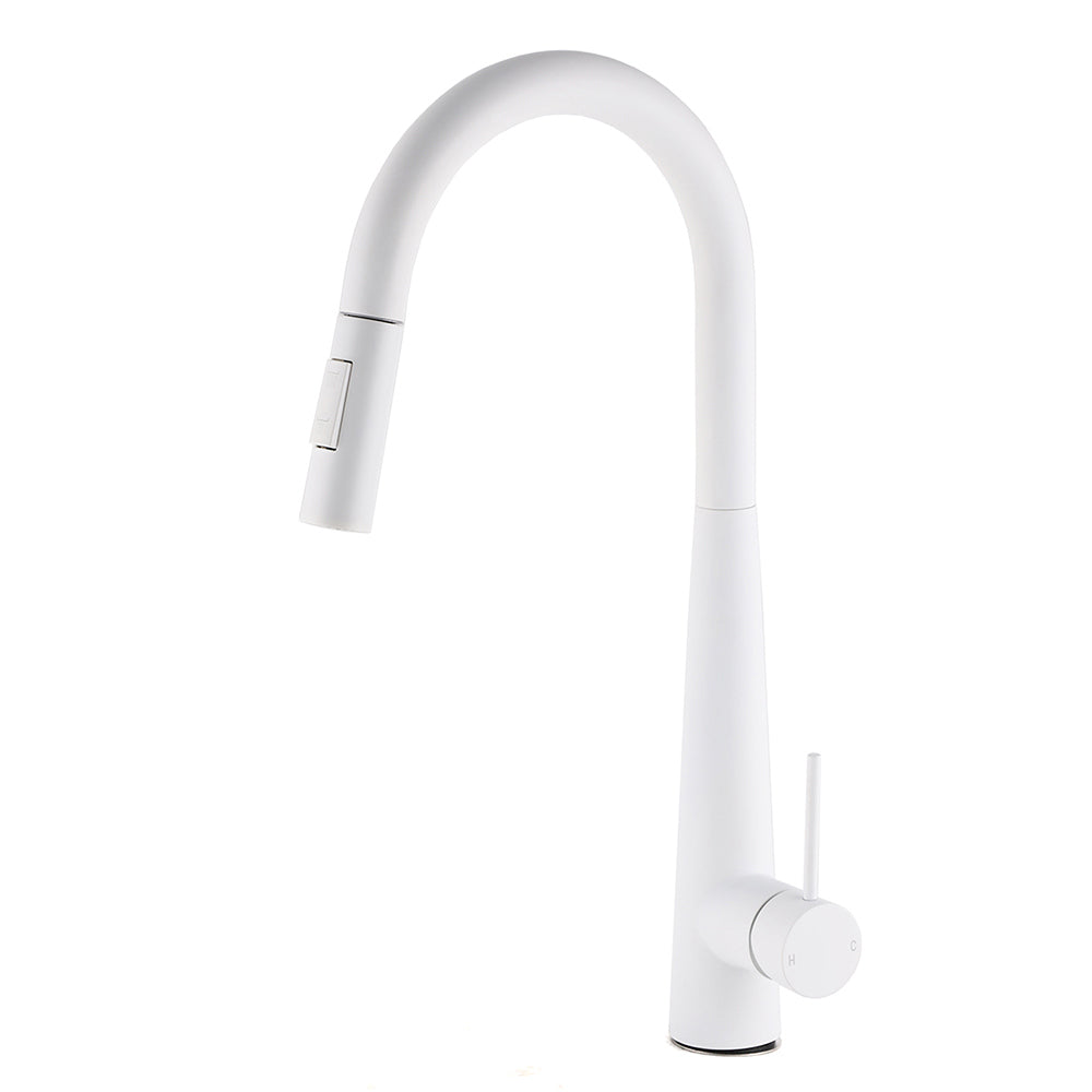 Shower Heads & Screens: Matte White 2 Modes Spray Kitchen Mixer Pull Out Sink Tap Laundry Swivel Faucet