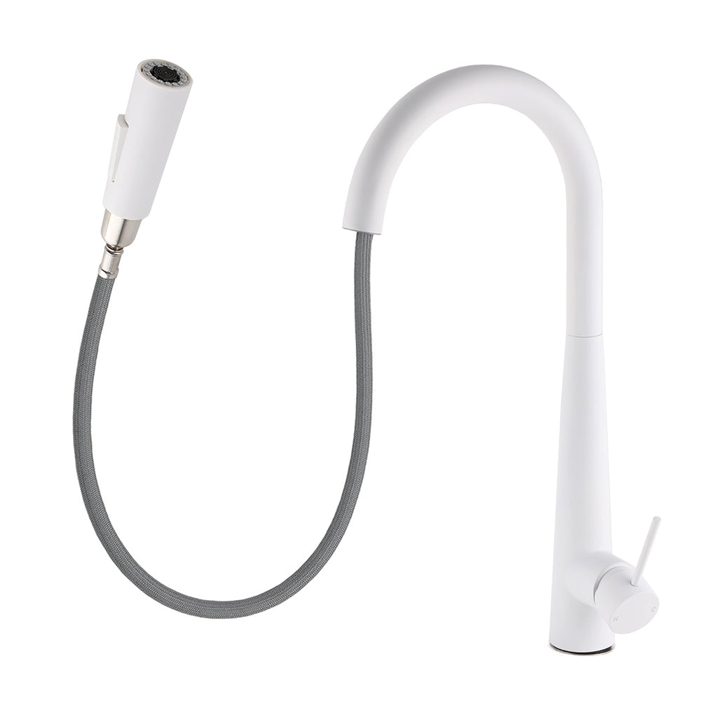 Shower Heads & Screens: Matte White 2 Modes Spray Kitchen Mixer Pull Out Sink Tap Laundry Swivel Faucet