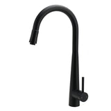 Shower Heads & Screens: Matt Black Pull Out Long Hose Kitchen Sink Tap Round Basin Mixer Faucet Spout