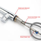 Shower Heads & Screens: WELS Chrome Pull Out Kitchen Sink Tap Round Basin Mixer Faucet Flexible Spout