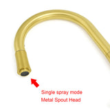 Shower Heads & Screens: Round Brushed Gold Pull Out Kitchen Sink Tap Basin Mixer Faucet Flexible Spout