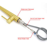 Shower Heads & Screens: Round Brushed Gold Pull Out Kitchen Sink Tap Basin Mixer Faucet Flexible Spout