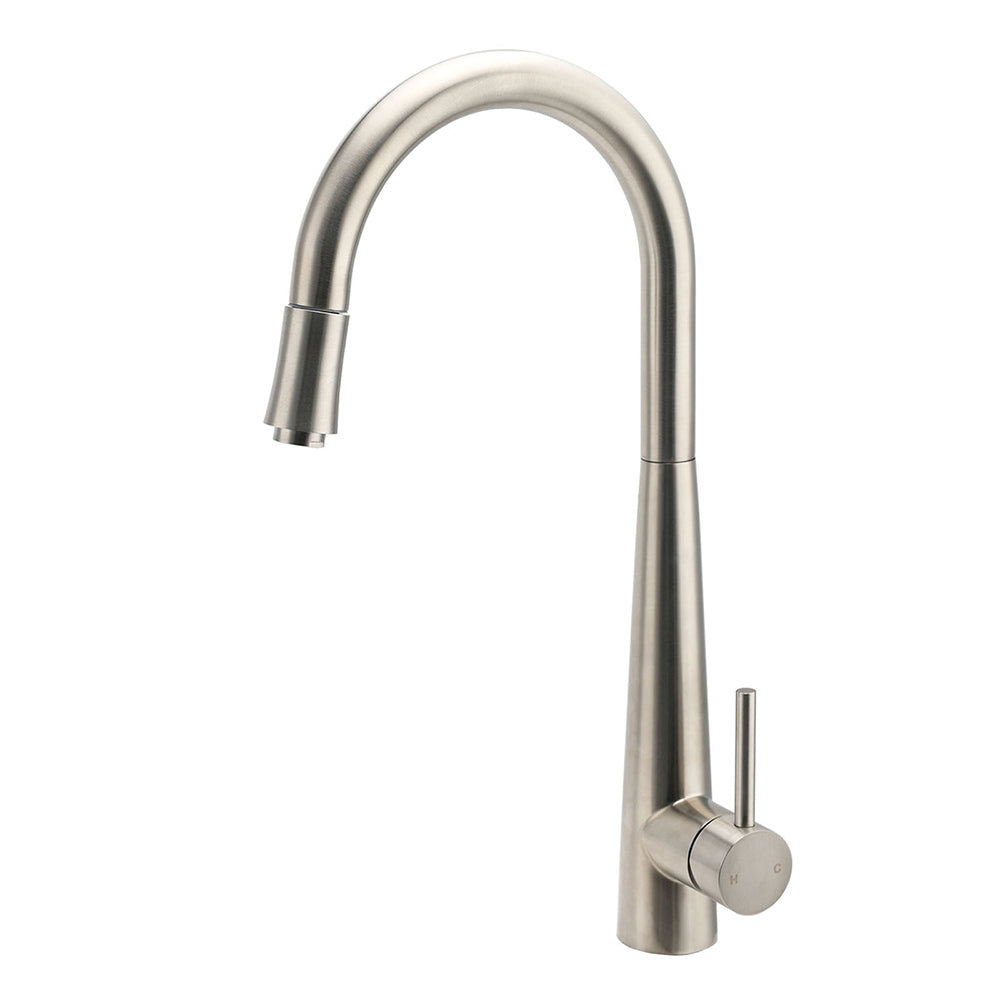 Shower Heads & Screens: Brushed Nickel Silver Round Pull Out Kitchen Sink Tap Mixer Faucet Spout Outlet