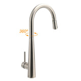 Shower Heads & Screens: Brushed Nickel Silver Round Pull Out Kitchen Sink Tap Mixer Faucet Spout Outlet