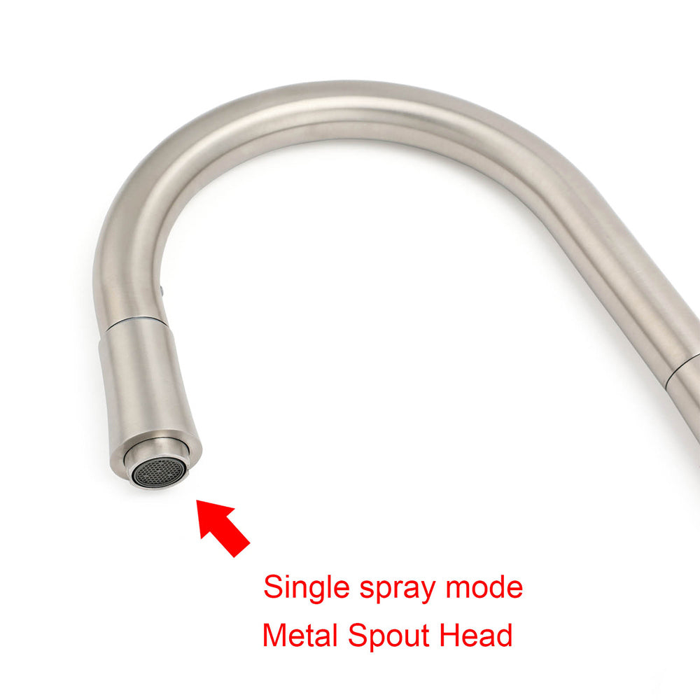 Shower Heads & Screens: Brushed Nickel Silver Round Pull Out Kitchen Sink Tap Mixer Faucet Spout Outlet