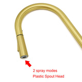 WELS Brushed Gold Pull Out Kitchen Sink Tap Basin Mixer Faucet 2 Modes Spout Set