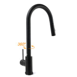 Shower Heads & Screens: Matt Black Round Pull Out Down Kitchen Sink Tap Laundry Basin Mixer 2 Way Spout