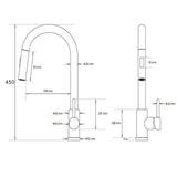 Shower Heads & Screens: WELS Chrome 2 Modes Spray Pull Out Kitchen Swivel Faucet Sink Tap Laundry Mixer
