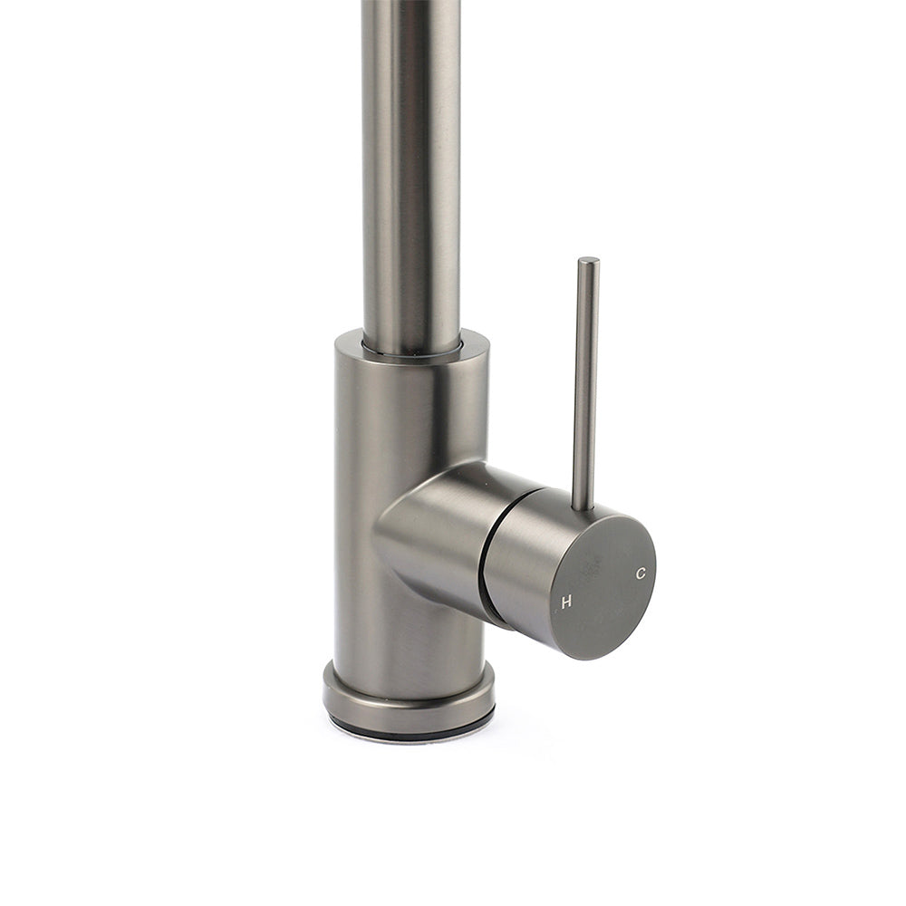 Shower Heads & Screens: WELS Gun Metal Pull Out Kitchen Sink Tap Basin Mixer Faucet Flexible 2 Way Spout