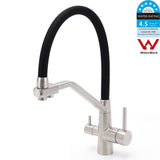 Tap & Sink Accessories: Brushed Nickel 3 Way Pull Down Kitchen Mixer Pure Drinking Water Sink Tap Spout