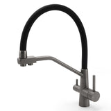 Shower Heads & Screens: NEW Gun Metal Grey 3-Way Drink Pure Water Kitchen Mixer Pull Out Spout Sink Tap