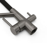 Shower Heads & Screens: NEW Gun Metal Grey 3-Way Drink Pure Water Kitchen Mixer Pull Out Spout Sink Tap