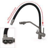 Shower Heads & Screens: NEW Gun Metal Grey 3-Way Drink Pure Water Kitchen Mixer Pull Out Spout Sink Tap