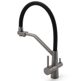 Shower Heads & Screens: NEW Gun Metal Grey 3-Way Drink Pure Water Kitchen Mixer Pull Out Spout Sink Tap