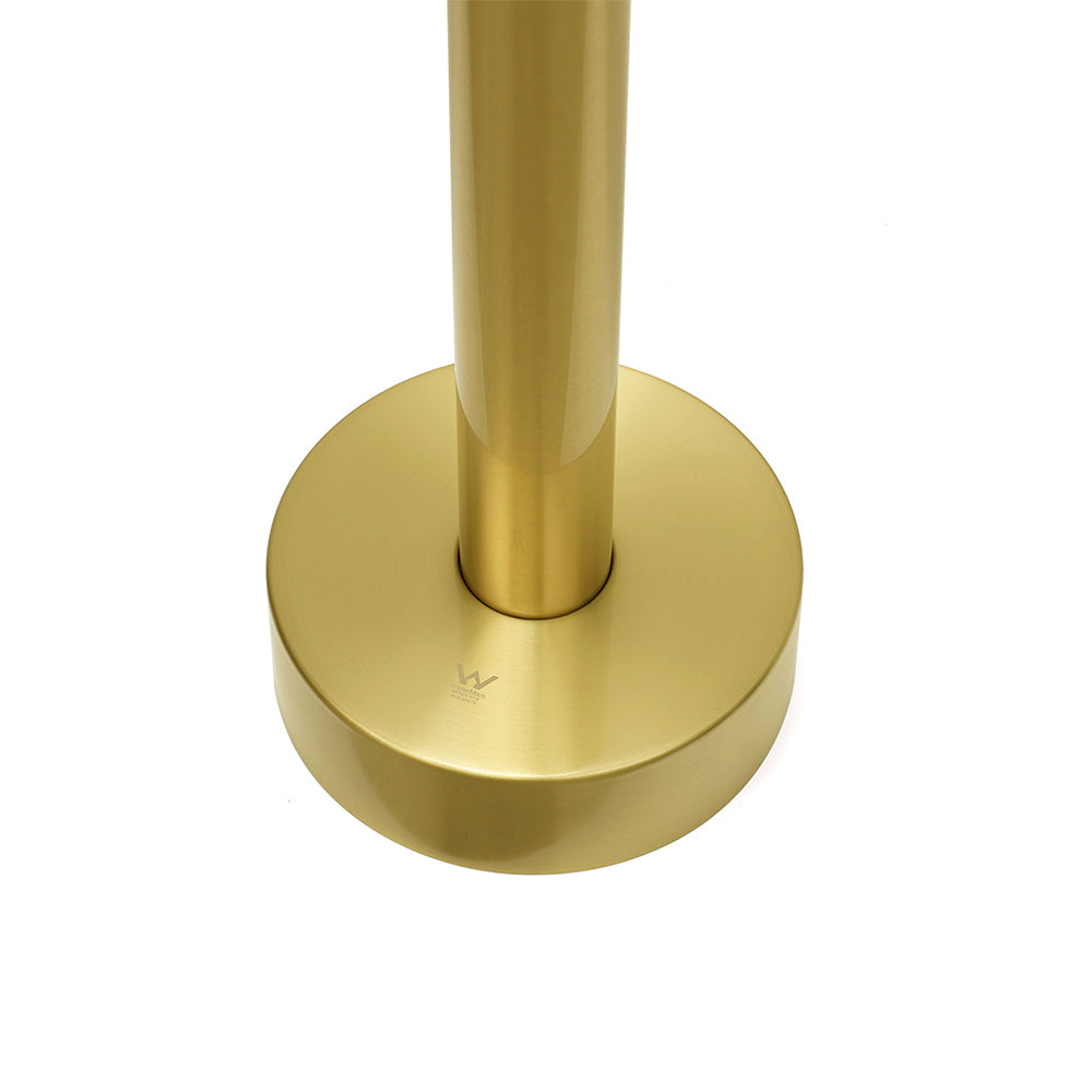 Shower Heads & Screens: Brushed Gold Bath Tub Mixer Tap Free Standing Faucet Filler Spout Hot Cold Water