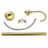 Shower Heads & Screens: Brushed Gold Bath Tub Mixer Tap Free Standing Faucet Filler Spout Hot Cold Water