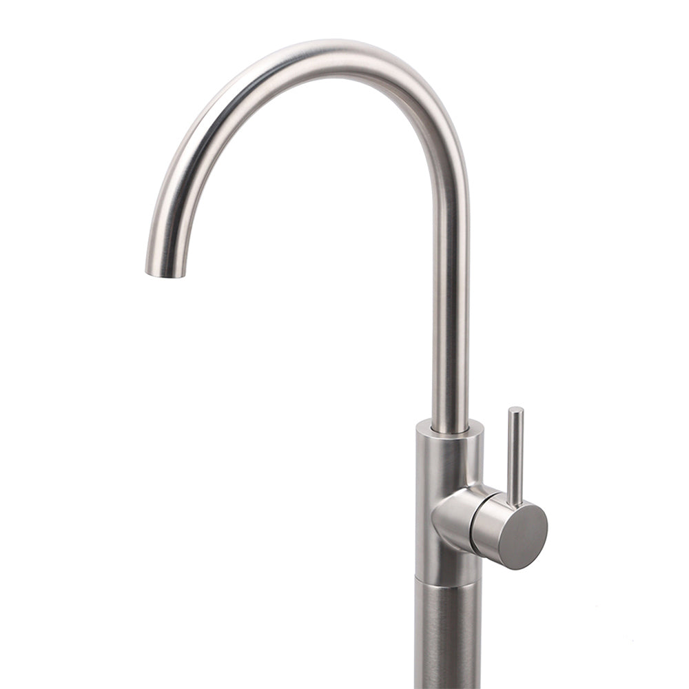 Shower Heads & Screens: Brushed Nickel Stainless Steel Bathtub Tap Free Standing Faucet Filler Spout Set