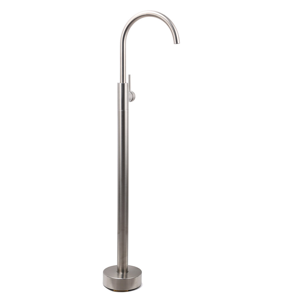 Shower Heads & Screens: Brushed Nickel Stainless Steel Bathtub Tap Free Standing Faucet Filler Spout Set