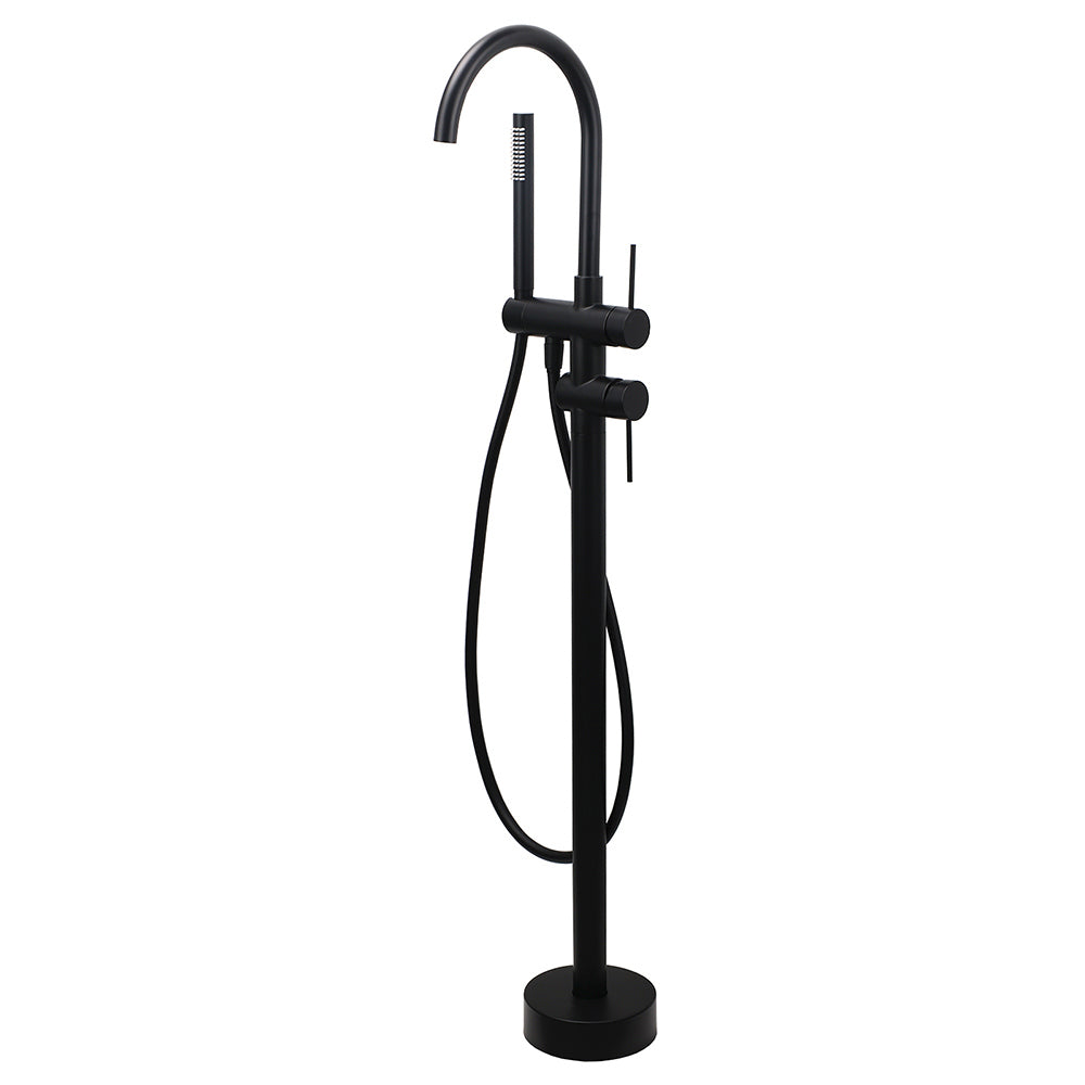 Shower Heads & Screens: WELS Matt Black Bathtub Filler Free Standing Mixer Faucet Tap Spout HandHeld Set