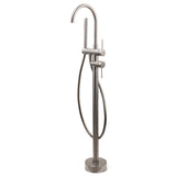 Shower Heads & Screens: WELS Brushed Nickel Stainless Steel Free Standing Mixer Faucet Tap Spout Handset