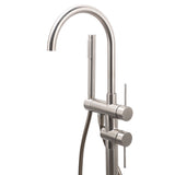 Shower Heads & Screens: WELS Brushed Nickel Stainless Steel Free Standing Mixer Faucet Tap Spout Handset