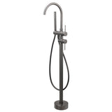 Shower Heads & Screens: Gun Metal Bathtub Mixer Tap Free Standing Faucet Spout With Handheld Shower Set