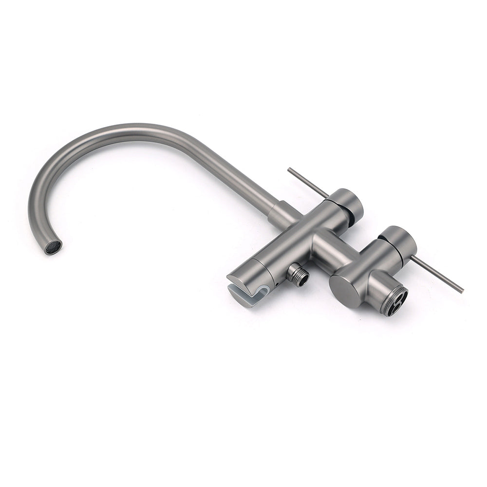 Shower Heads & Screens: Gun Metal Bathtub Mixer Tap Free Standing Faucet Spout With Handheld Shower Set
