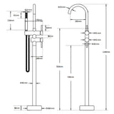 Shower Heads & Screens: Gun Metal Bathtub Mixer Tap Free Standing Faucet Spout With Handheld Shower Set