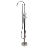 Shower Heads & Screens: Polished Chrome Bathtub Filler Free Standing Mixer Faucet Tap Spout Handset WELS