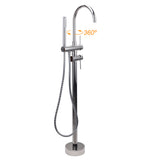 Shower Heads & Screens: Polished Chrome Bathtub Filler Free Standing Mixer Faucet Tap Spout Handset WELS