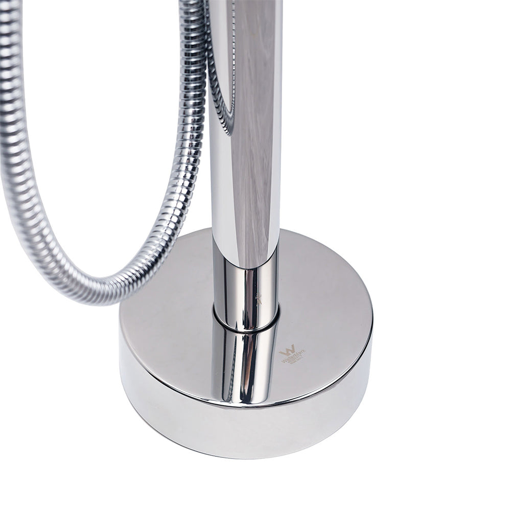 Shower Heads & Screens: Polished Chrome Bathtub Filler Free Standing Mixer Faucet Tap Spout Handset WELS