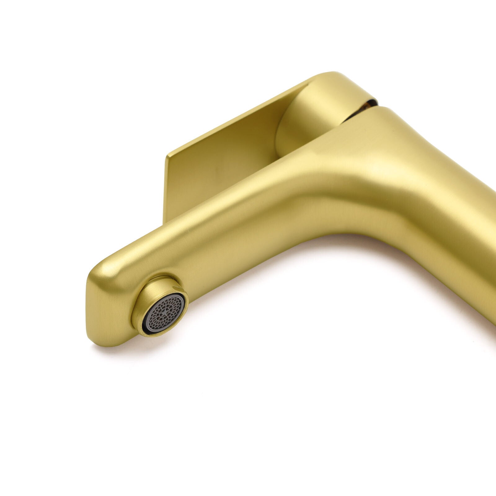 Brushed Gold Round Short Bathroom Vanity Laundry Chrome Basin Mixer Faucet Tap