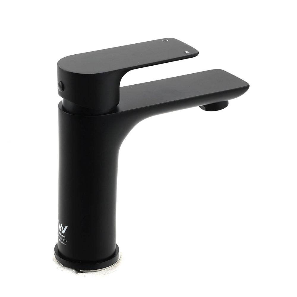 Shower Heads & Screens: WELS Matt Black Basin Mixer Bathroom Vanity Laundry Sink Flick Faucet Tap Valve