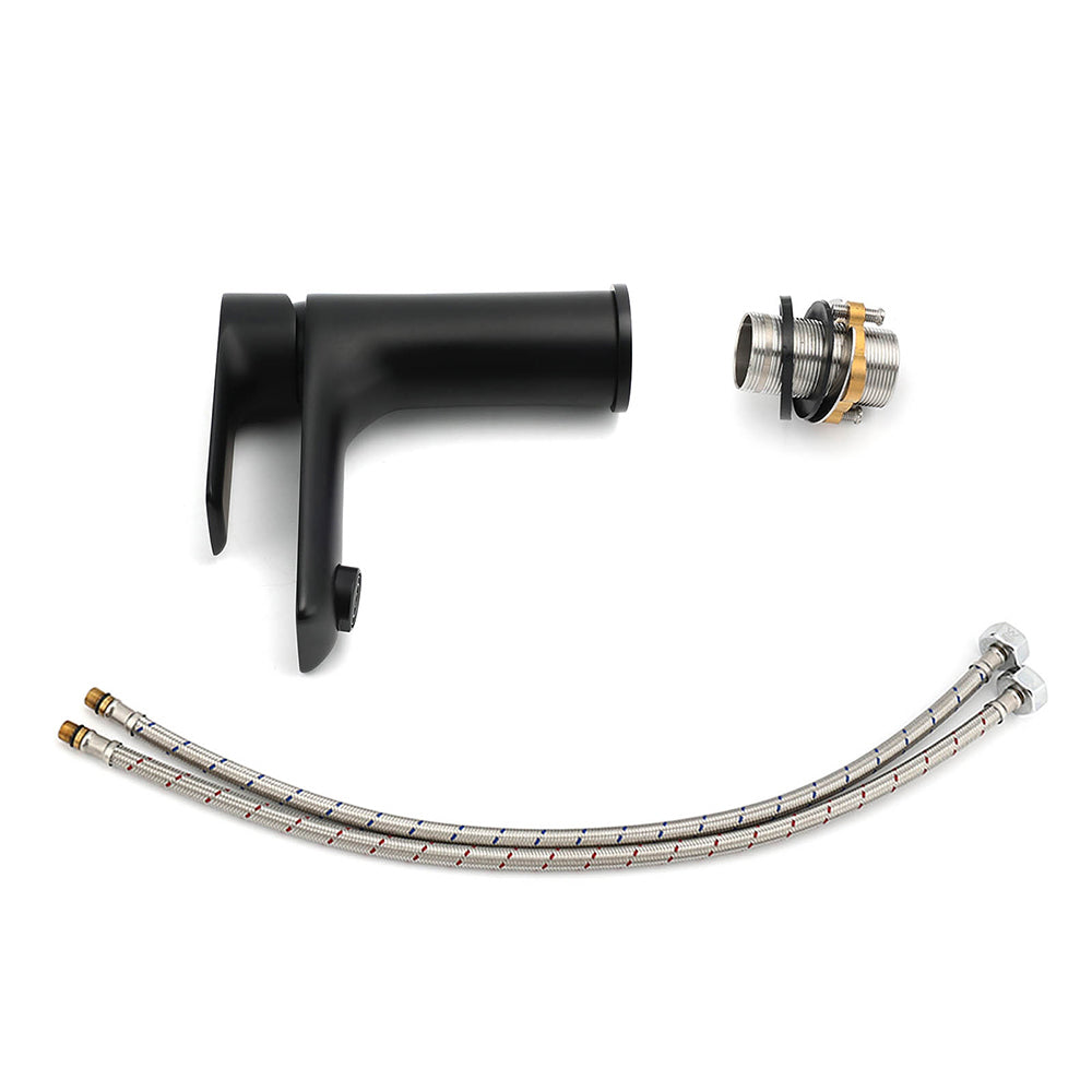 Shower Heads & Screens: WELS Matt Black Basin Mixer Bathroom Vanity Laundry Sink Flick Faucet Tap Valve