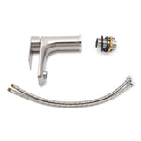 WELS Brushed Nickel Kitchen Laundry Round Basin Mixer Vanity Sink Faucet Tap Set