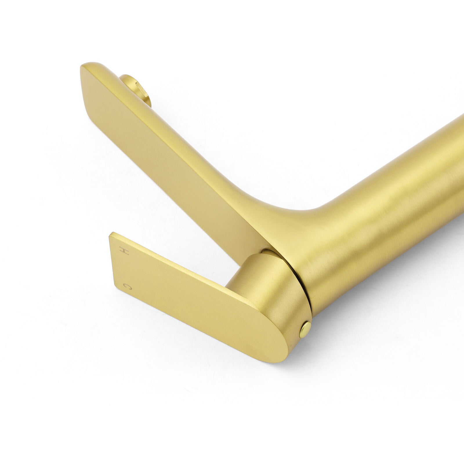 WELS Brushed Gold Round Tall Basin Mixer Bathroom Vanity Faucet Tap Lever Handle