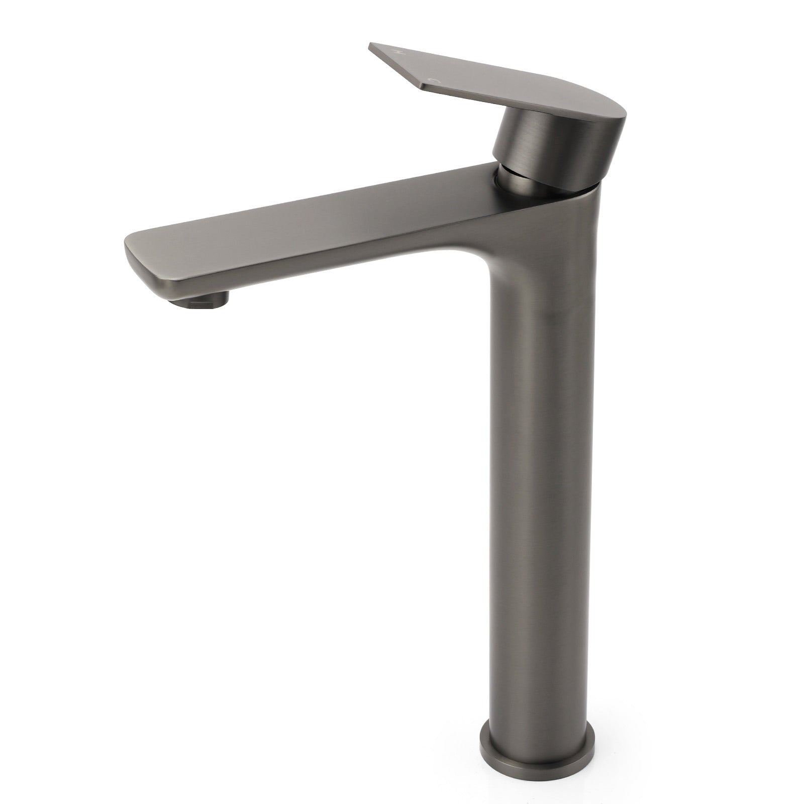WELS Gun Metal Grey Round High Rise Basin Mixer Bathroom Vanity Faucet Tapware