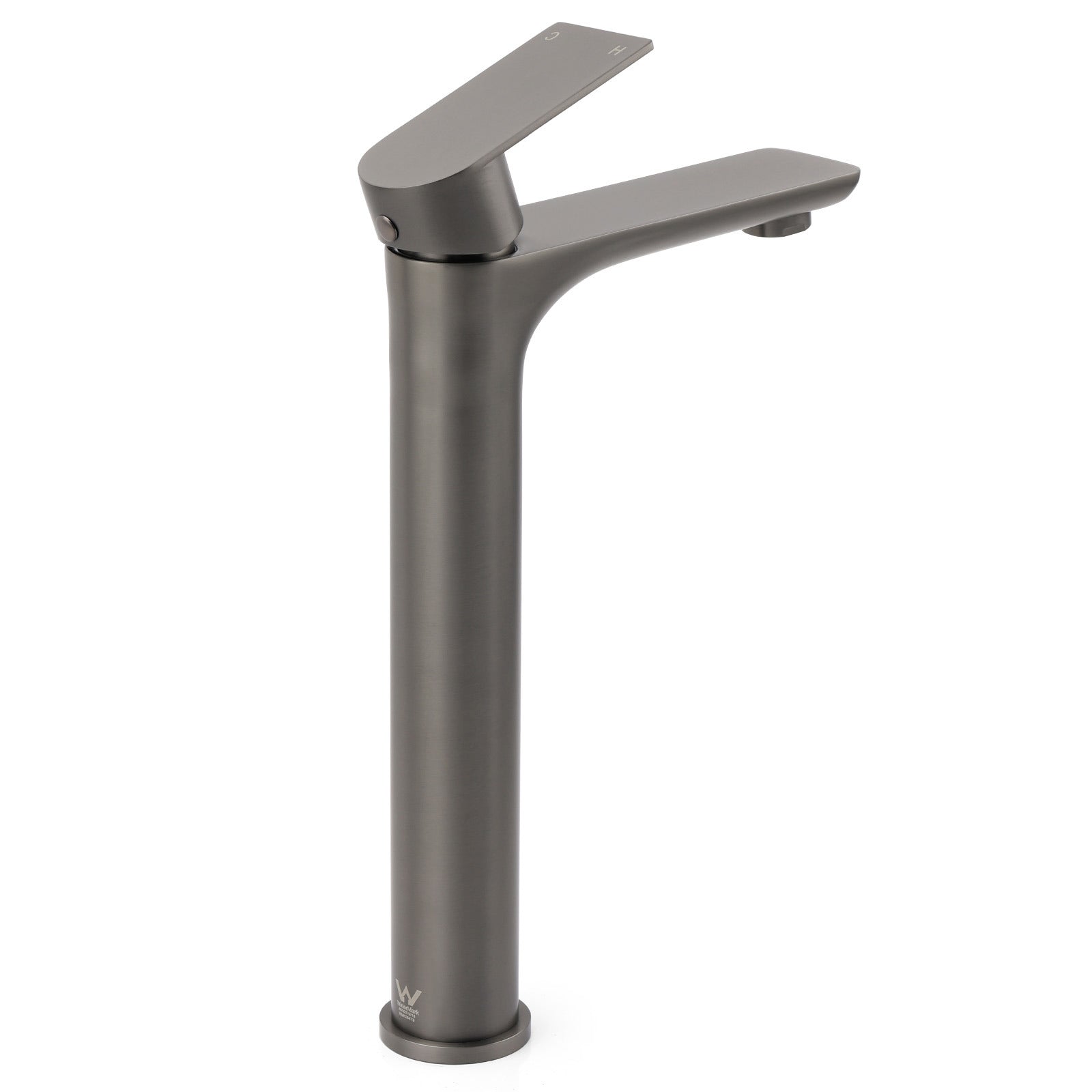 WELS Gun Metal Grey Round High Rise Basin Mixer Bathroom Vanity Faucet Tapware