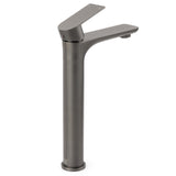 WELS Gun Metal Grey Round High Rise Basin Mixer Bathroom Vanity Faucet Tapware