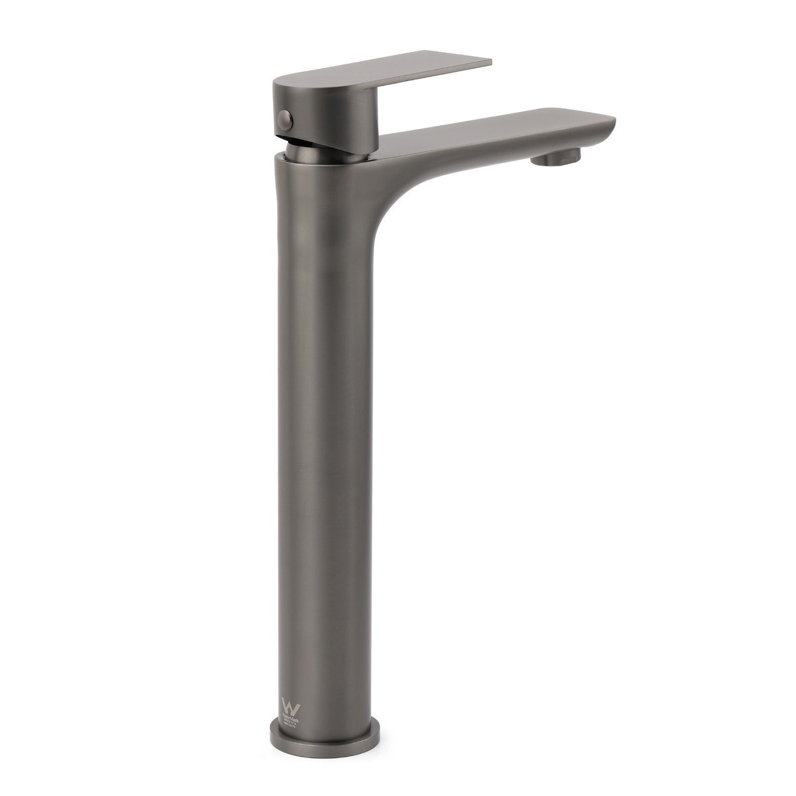 WELS Gun Metal Grey Round High Rise Basin Mixer Bathroom Vanity Faucet Tapware