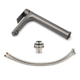 WELS Gun Metal Grey Round High Rise Basin Mixer Bathroom Vanity Faucet Tapware