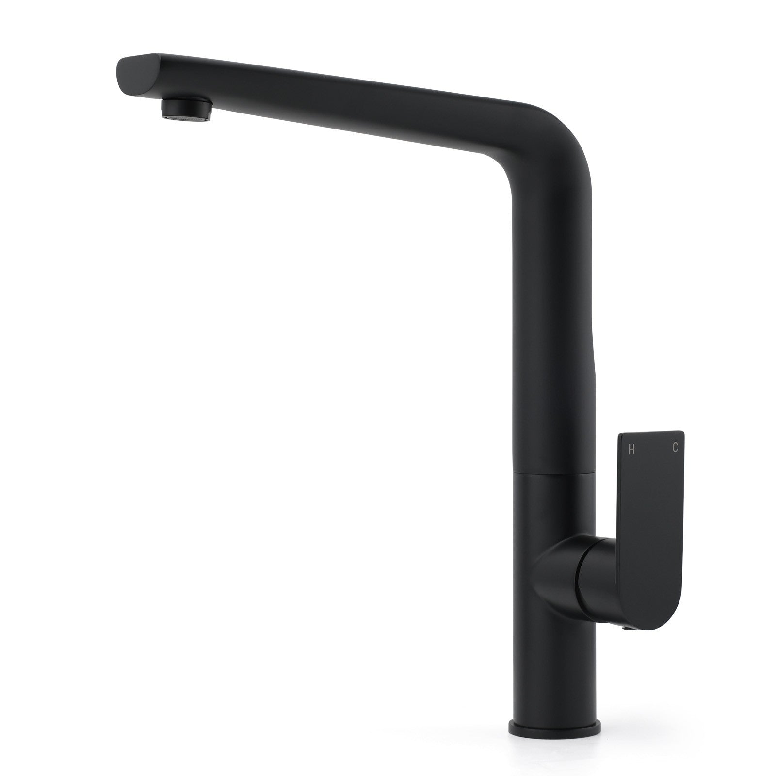 WELS Matte Black Round Kitchen Mixer Sink Tap Swivel Laundry Faucet Spout NEW
