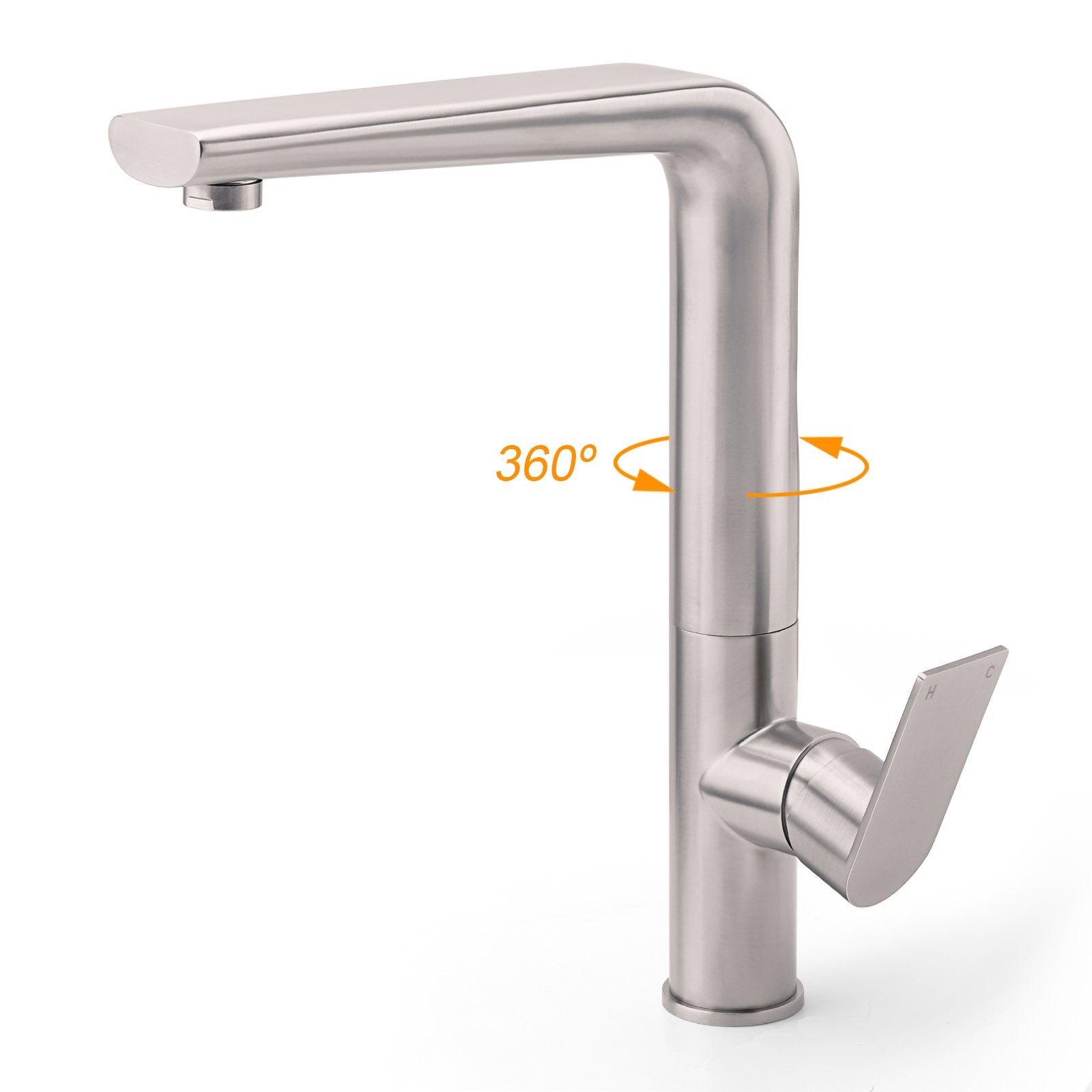 Brushed Nickel New Design Kitchen Mixer Sink Tap Laundry Faucet Swivel Spout