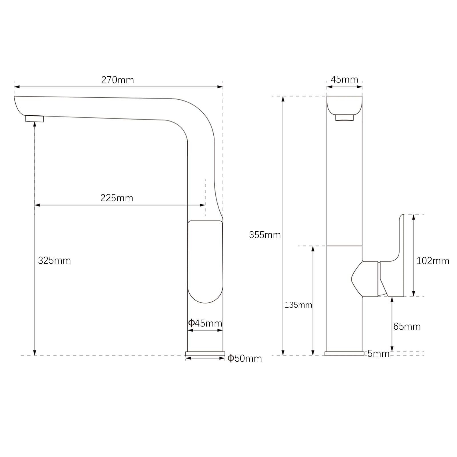 Brushed Nickel New Design Kitchen Mixer Sink Tap Laundry Faucet Swivel Spout