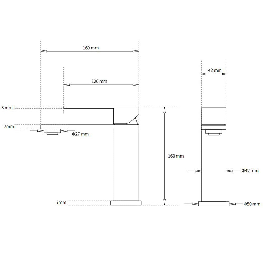 Shower Heads & Screens: Gun Metal Grey Bathroom Basin Mixer Vanity Sink Square Faucet Spout Laundry Tap